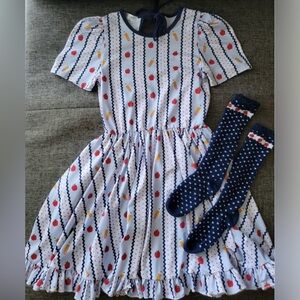 Girlhood by Little Stocking Co School Days Twirl Dress with Matching Socks